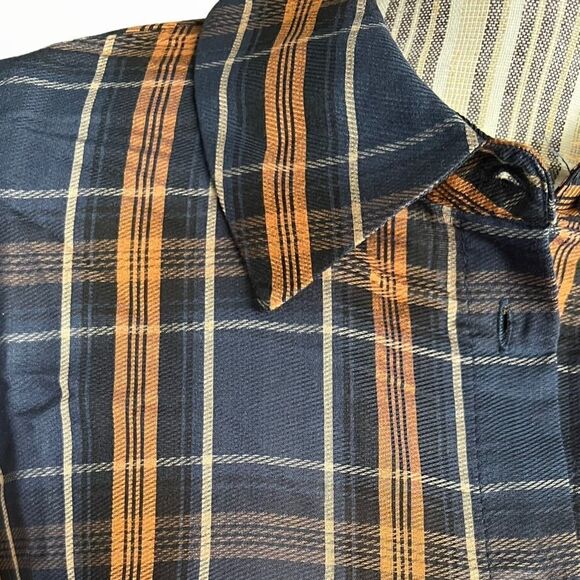 BERSHKA | Blue & Brown | OVERSIZED PLAID SHIRT - Picture 8 of 9